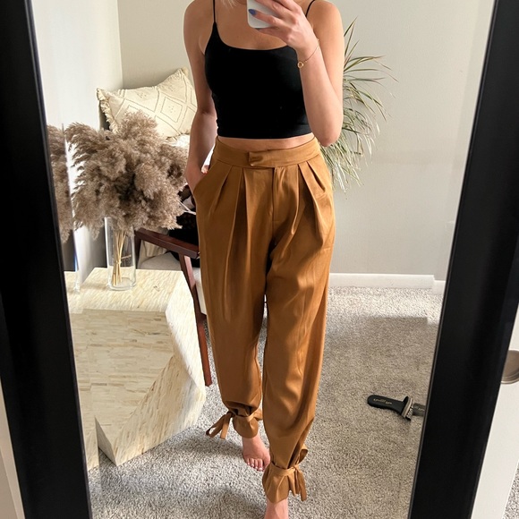 Rumored Pants - Rumours satin tie ankle trousers